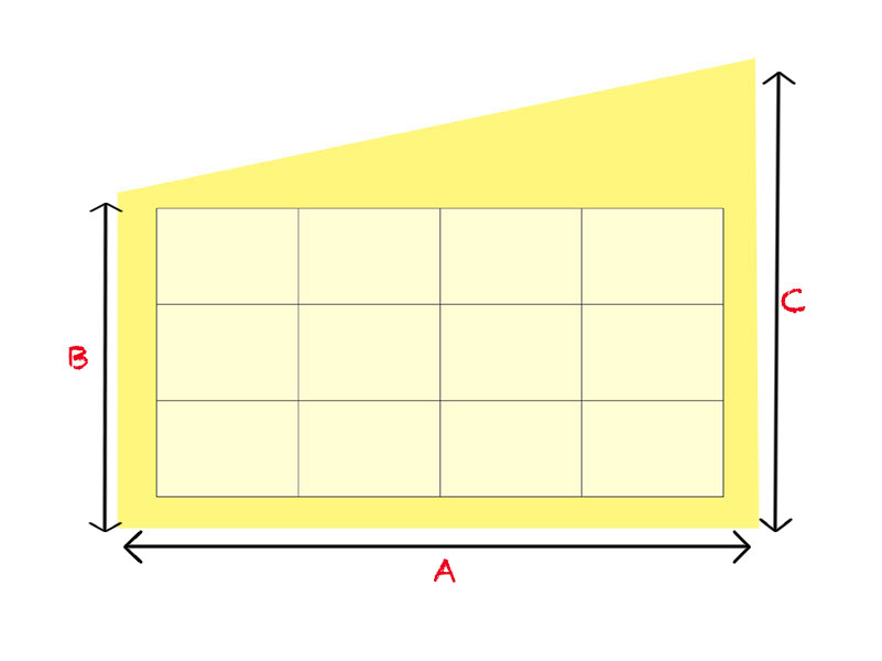 Trapezoidale tutta trasparente con bordi